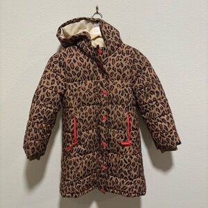 Amazon Essentials Leopard Print Hooded Puffer Jacket Girls / Kids